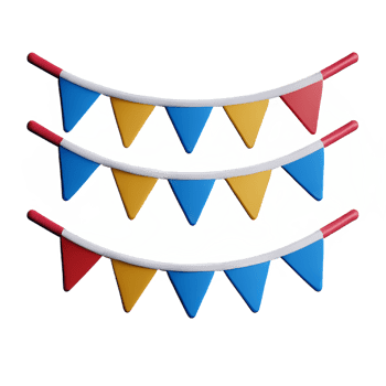 bunting 3d rendering icon illustration png