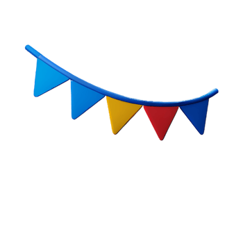 bunting 3d rendering icon illustration png