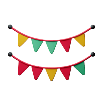 bunting 3d rendering icon illustration png