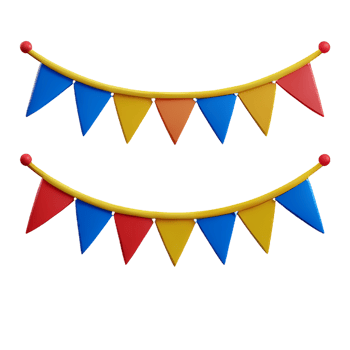 bunting 3d rendering icon illustration png