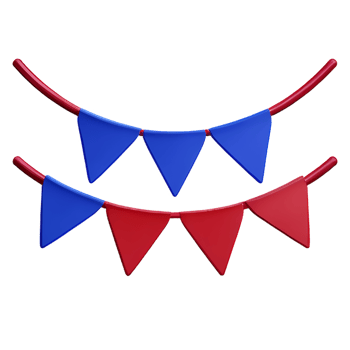 bunting 3d rendering icon illustration png