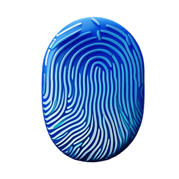fingerprint 3d rendering icon illustration png