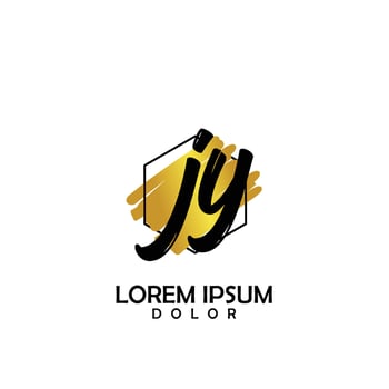 JY Initial Brush In Circle Frame Template Design vector