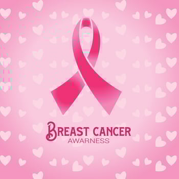 Breast Cancer Awareness Month with pink ribbon. Think pink vector