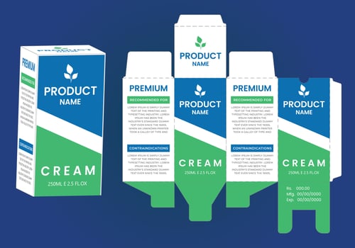 Box packaging die cut template design.package box die cut with 3d mock up. vector