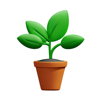 potted plants 3d rendering icon illustration png