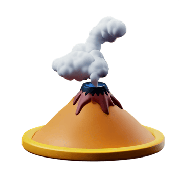 volcano 3d rendering icon illustration png