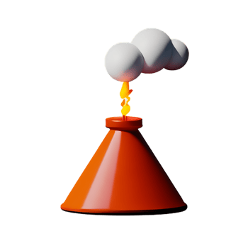 volcano 3d rendering icon illustration png