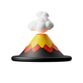 volcano 3d rendering icon illustration png