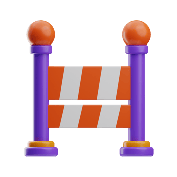 transport and sign object road block 3d illustration png