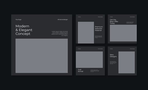 Elegant and luxury interior social media post template vector