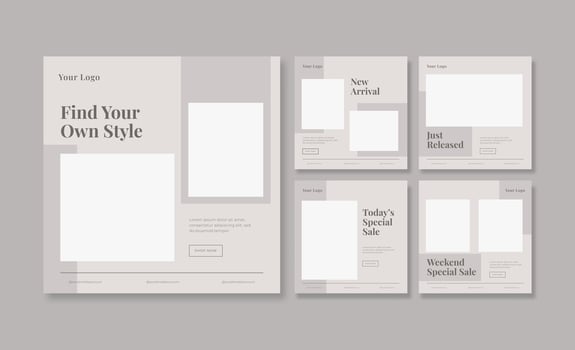 Elegant and luxury fashion social media post template vector