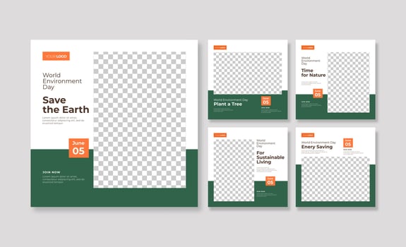 World environment day social media post template vector