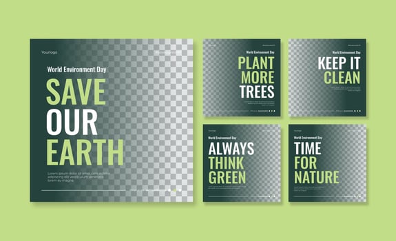 World environment day social media post template vector
