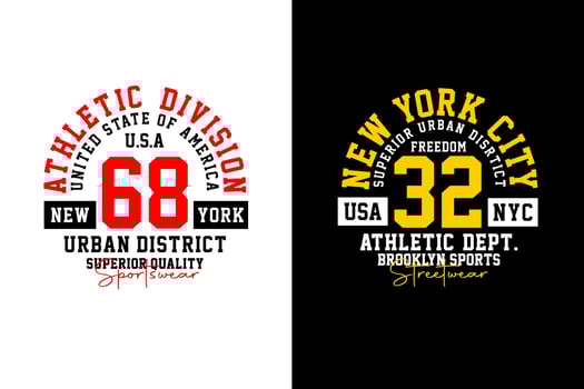 Athletic New York City, for print on t shirts etc. vector