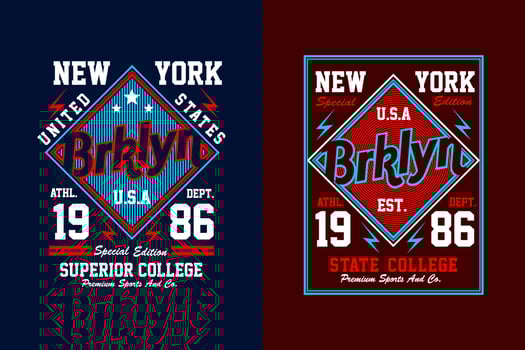 New York Brooklyn, for print on t shirts etc. vector