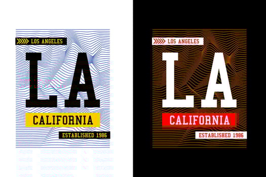 LA California, for print on t shirts etc. vector