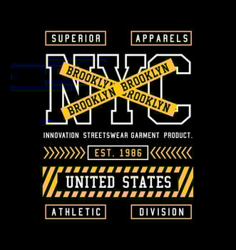 NYC, for print on t shirts etc. vector