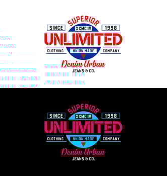 Unlimited, for t-shirt, posters, labels, etc. vector