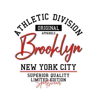 Athletic Brooklyn typography, for print on t shirts etc. vector