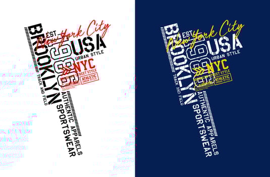 Brooklyn typography design, for print on t shirts etc. vector