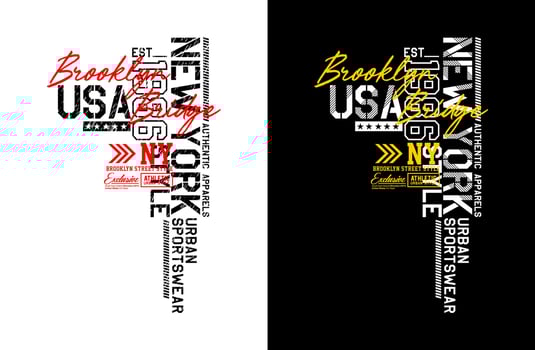 USA New York typography, for t-shirt, posters, labels, etc. vector
