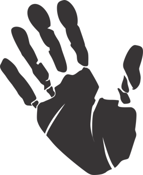 Palm hand grunge png transparent