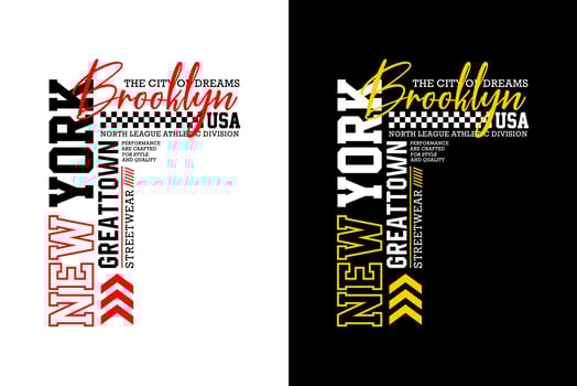 New York Brooklyn typography, for print on t shirts etc. vector