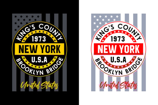USA New York typography desig, for print on t shirts etc. vector