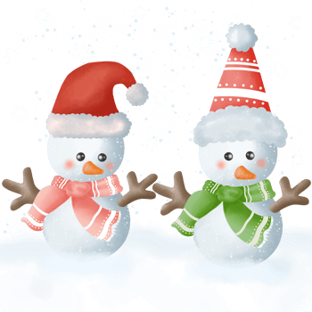 Merry Christmas snow man decoration png