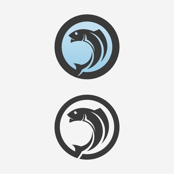 Fish abstract icon design logo template,Creative vector symbol of fishing club or online shop.