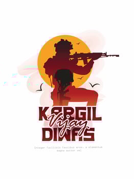 kargil vijay diwas. People remembring and celebrating victory day of indian army vector