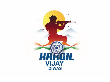 kargil vijay diwas. People remembring and celebrating victory day of indian army vector