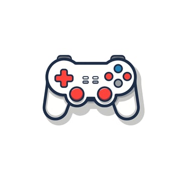 Joystick gamepad line icon. Flat color Vector illustration