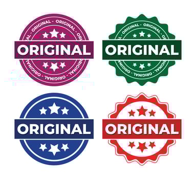 Abstract Vector 100 Percent Original Tag Colorful Icon Design Template