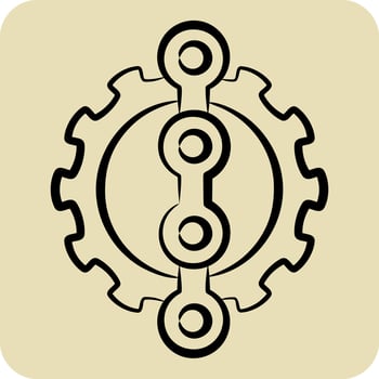 Icon Chain related to Bicycle symbol. hand drawn style. simple design editable. simple illustration vector