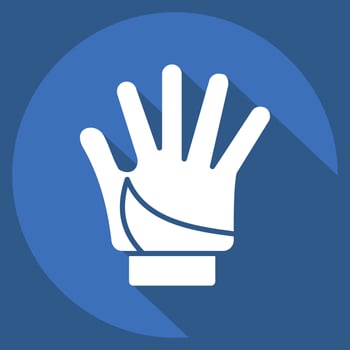 Icon Glove related to Bicycle symbol. long shadow style. simple design editable. simple illustration vector