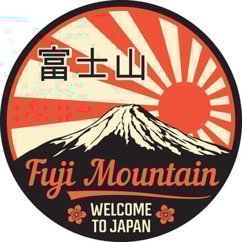 Fuji mountain. Welcome to Japan. Vector Illustration.