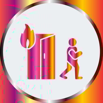 Unique Running from Fire Vector Icon