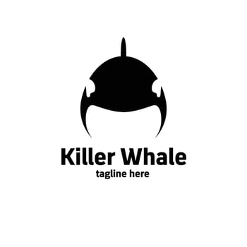 Killer Whale, orca whale logo silhouette vector
