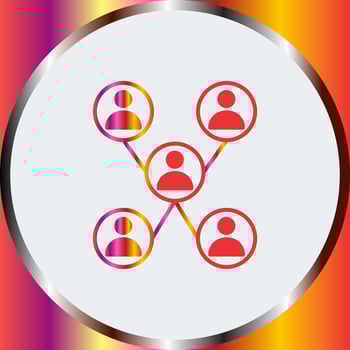 Unique Company Network Vector Icon