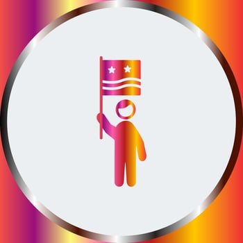 Raising Flag Vector Icon