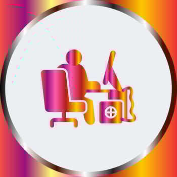 Computer Worker Vector Icon