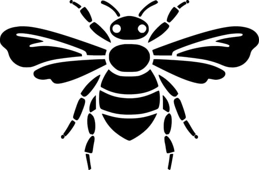 Bee - Black and White Isolated Icon - Vector illustration