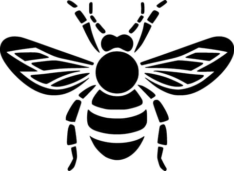 Bee - Black and White Isolated Icon - Vector illustration