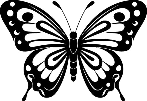 Butterfly - Black and White Isolated Icon - Vector illustration