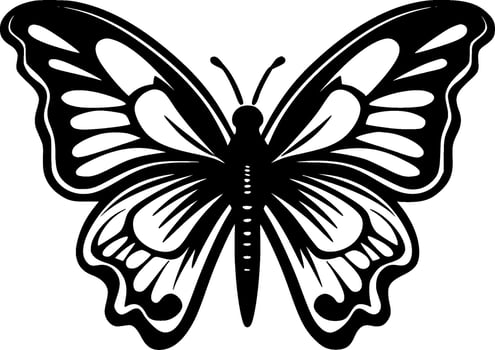 Butterfly, Black and White Vector illustration
