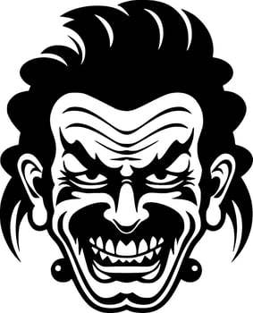 Clown - Black and White Isolated Icon - Vector illustration