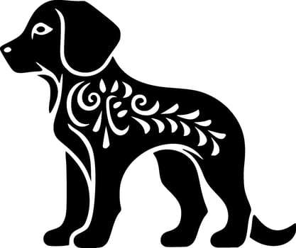 Dog, Minimalist and Simple Silhouette - Vector illustration