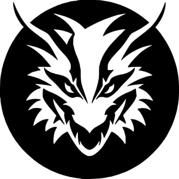 Dragon, Minimalist and Simple Silhouette - Vector illustration